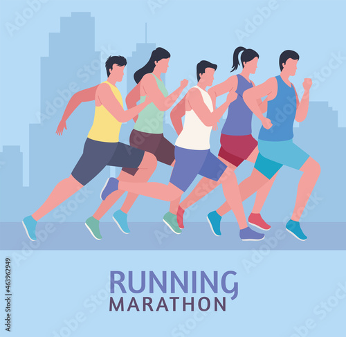 marathon sports people
