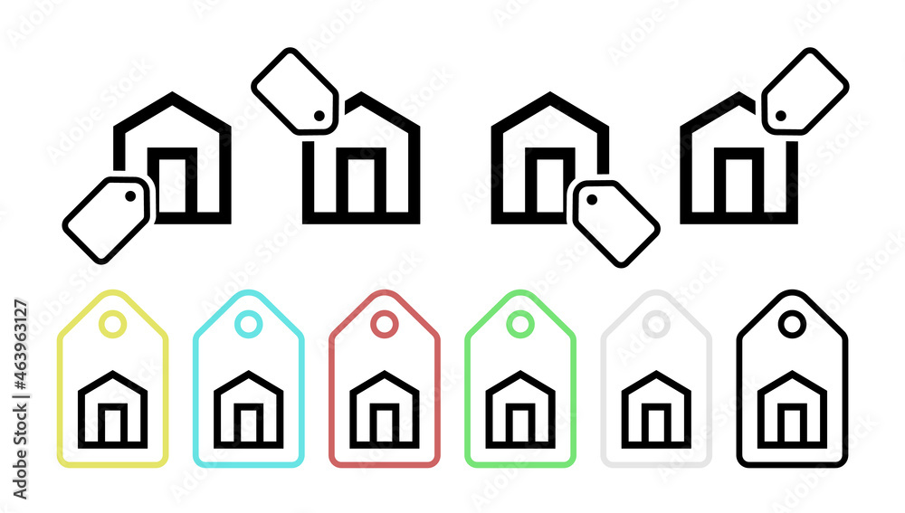 House vector icon in tag set illustration for ui and ux, website or mobile application