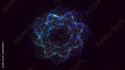 3D rendering abstract blue fractal light background