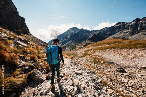 Hiking the Great Cold Valley/ velka studena dolina/ to Zbojnicka cottage and teryho cottage through priecne saddle. High Tatras National park , Slovakia. Slovakia landscape photo