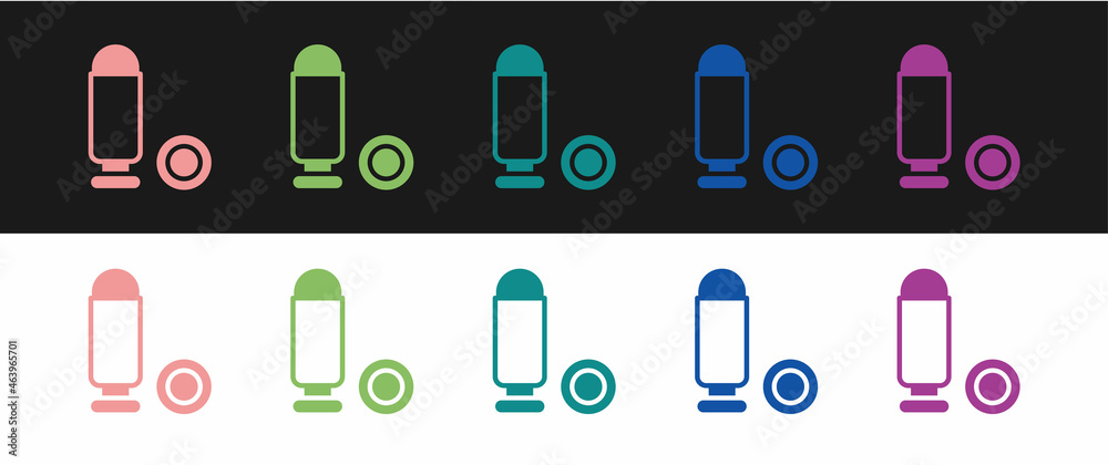 Set Bullet icon isolated on black and white background. Vector Set Bullet icon isolated on black and white background. Vector