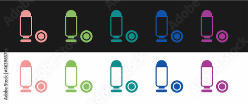 Set Bullet icon isolated on black and white background. Vector