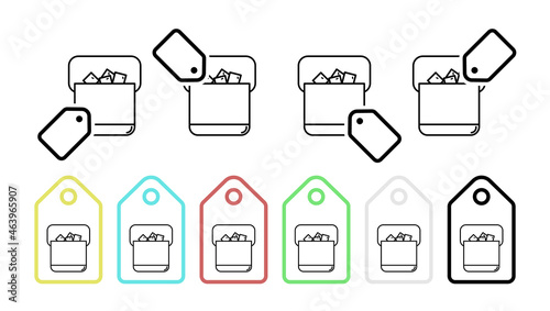 Ice box vector icon in tag set illustration for ui and ux, website or mobile application