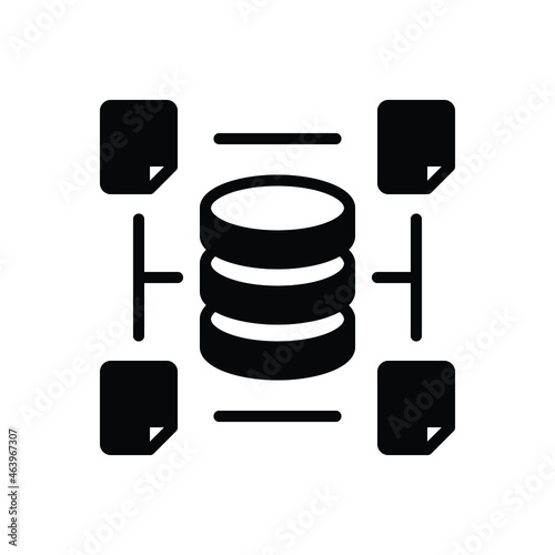 Black solid icon for databases