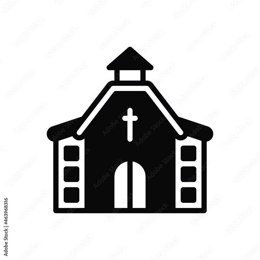Black solid icon for chapel