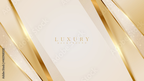 Golden diagonal lines luxury on cream color background.