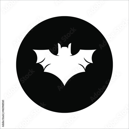 halloween bat icon, vector illustration isolated on white background. color editable