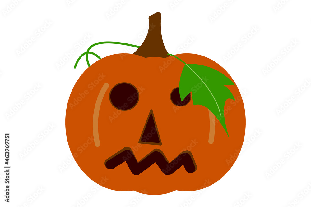 Fototapeta premium Isolated orange halloween pumpkin on white background.