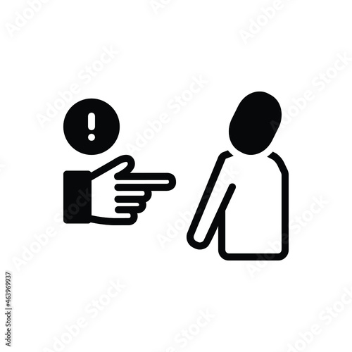Black solid icon for threat