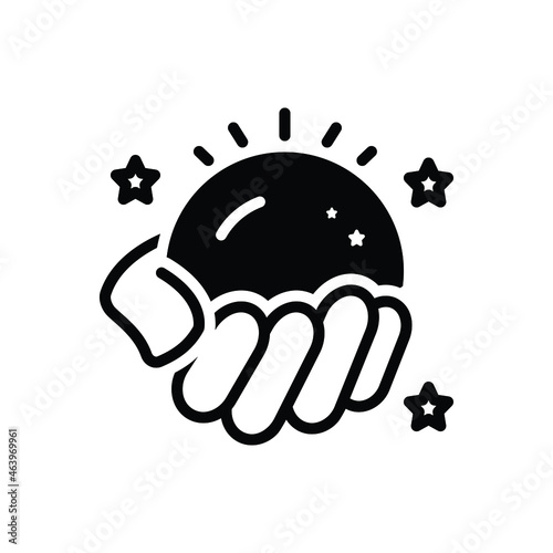 Black solid icon for predict