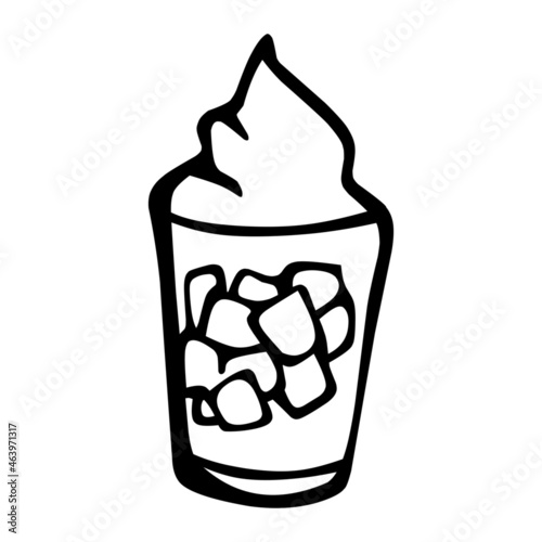 frappe of coffee hand drawn illustration