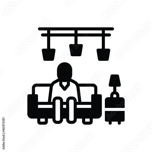 Black solid icon for sitting