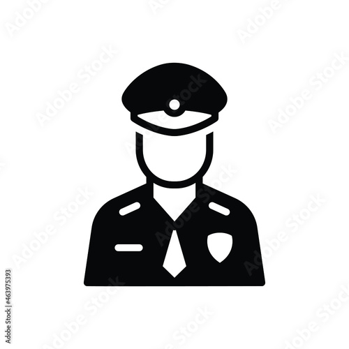 Black solid icon for officer