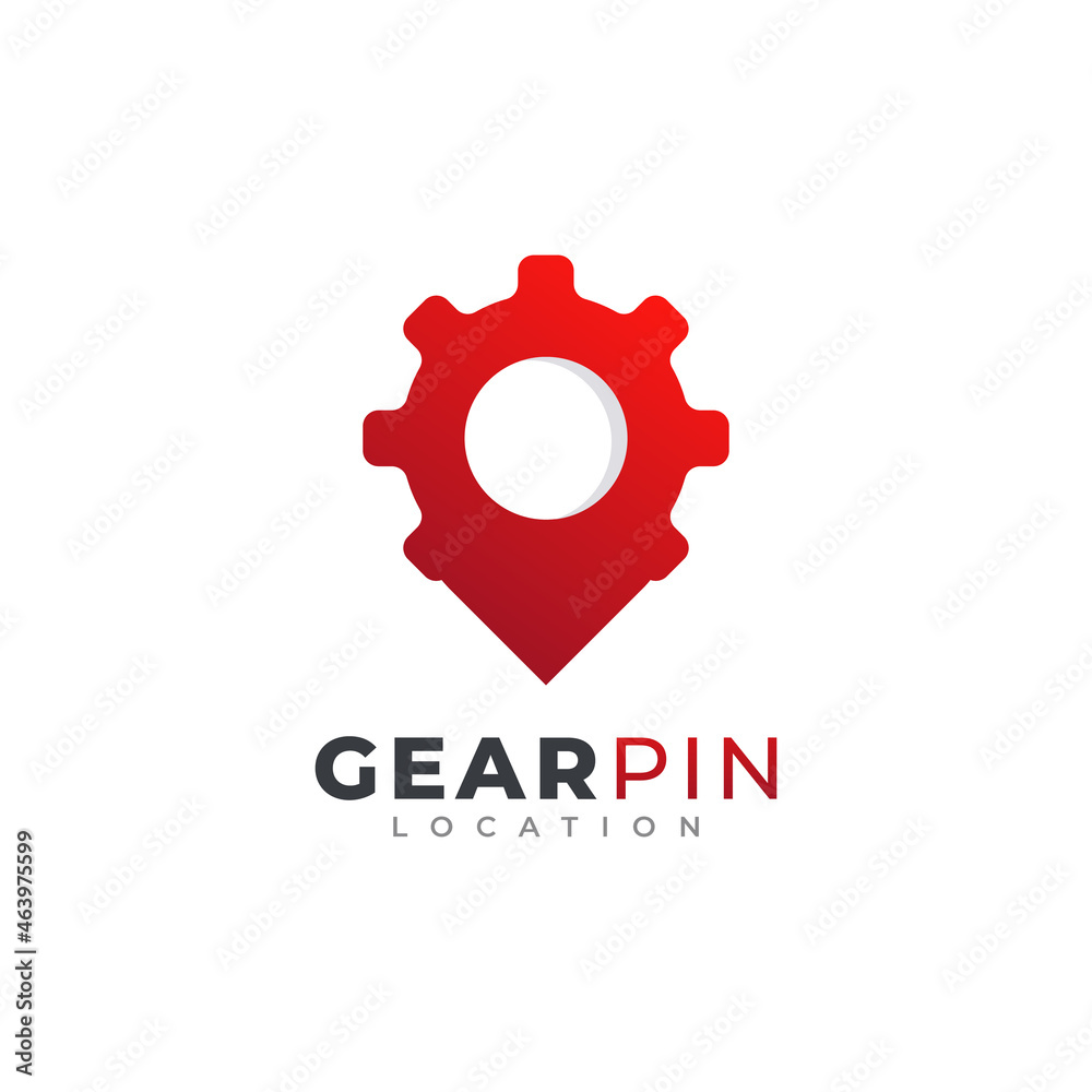 Gear Map Point Location Logo Template Design Vector Gear Map Point Location Logo Template Design Vector