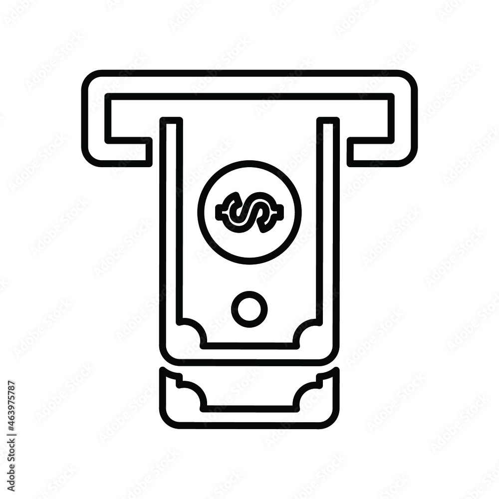 Finance, atm, withdraw line icon. Outline vector. Finance, atm, withdraw line icon. Outline vector.