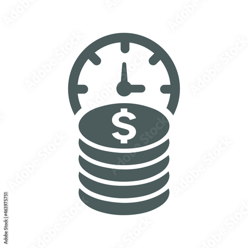 Finance, banking, money time gray icon