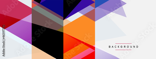 Color triangles composition, geometric abstract background. Techno or business concept, pattern for wallpaper, banner, background, landing page