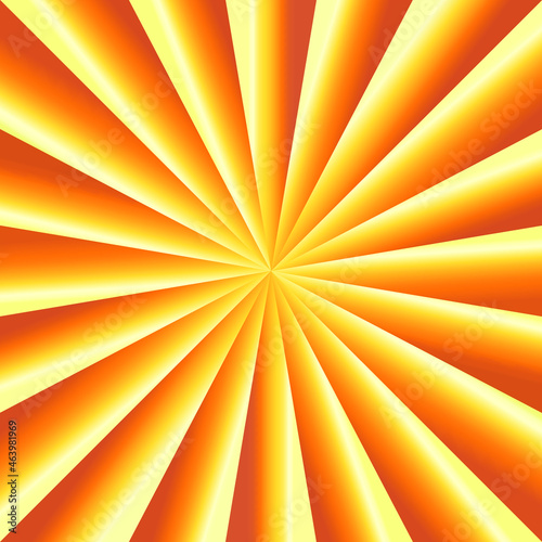 Golden repeat colored rays. Rays from the center to the sides in the form of an even cube. Simple seamless pattern.