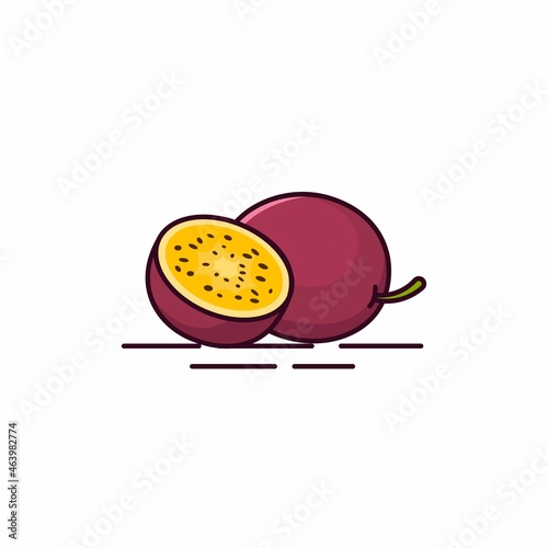 Passion fruit vector. Passion fruit illustration.