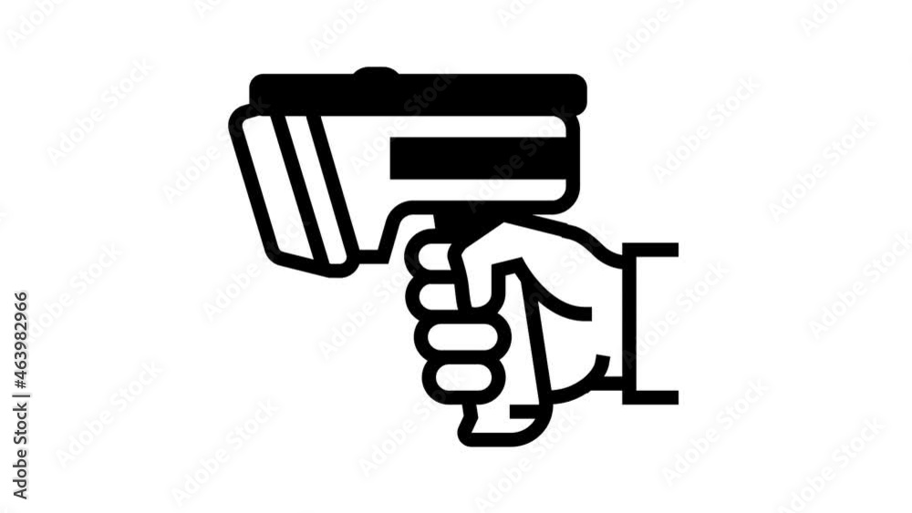 laser gun for scan rfid animated line icon. laser gun for scan rfid
