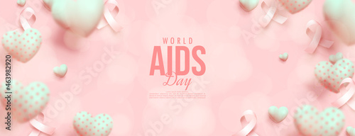 World aids day with some 3D balloons and streamers.	