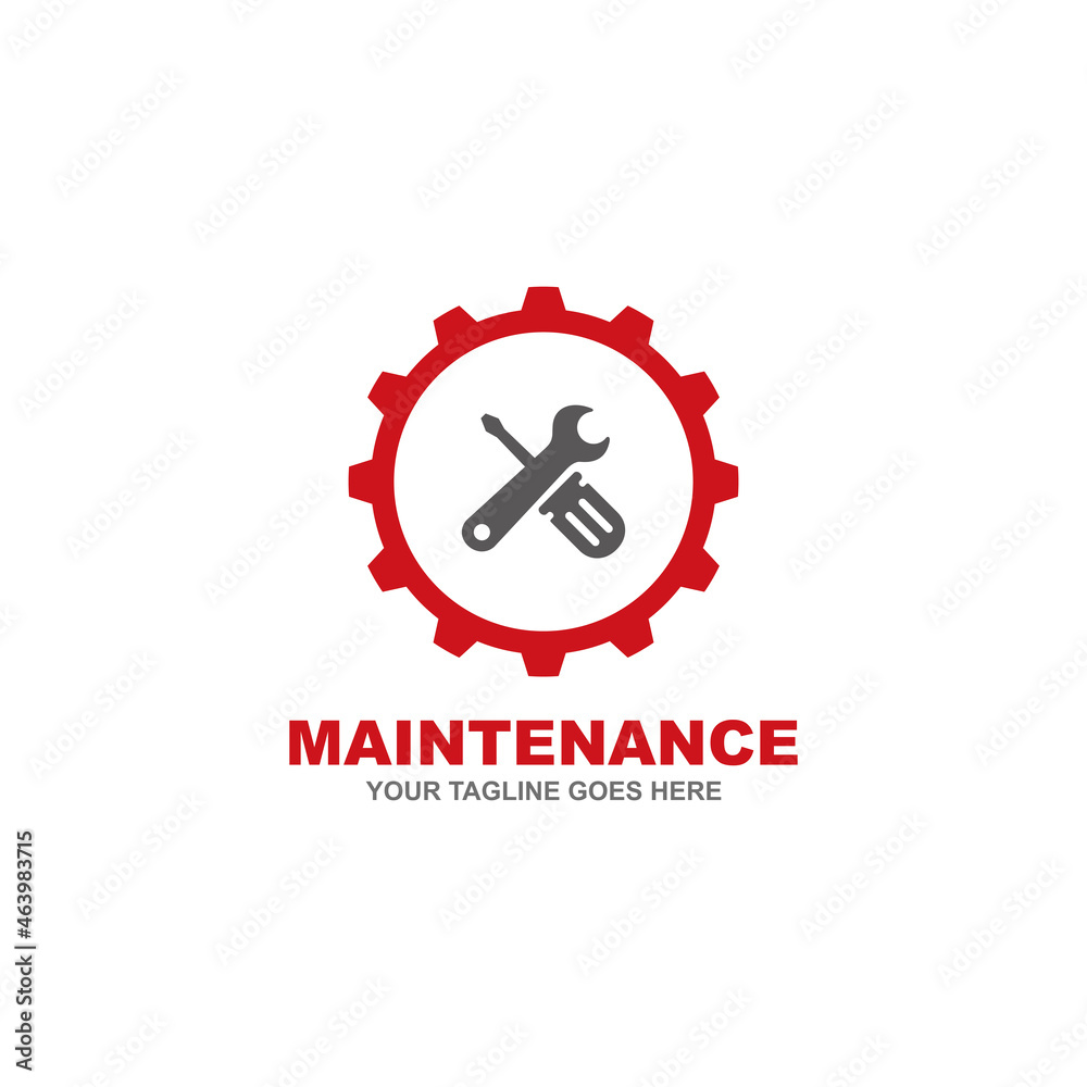 Obraz premium Maintenance simple flat logo vector illustration