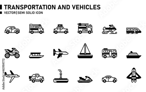 Transportation and vehicles icon for website, application, printing, document, poster design, etc.