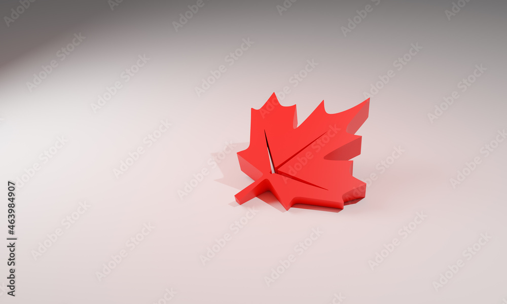 3d Maple leaf. Maple leaf concept white background. 3d Maple leaf. Maple leaf concept white background.
