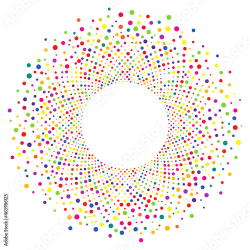 Abstract multicolored radial dot pattern vector illustration. Simple Eps 8, no effect or transparencies.
