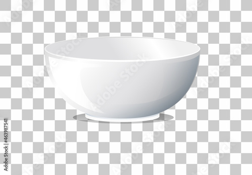 White plain bowl on transparent background