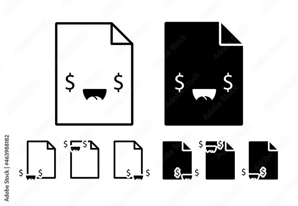 Eyes with dollar sign vector icon in file set illustration for ui and ux, website or mobile application Eyes with dollar sign vector icon in file set illustration for ui and ux, website or mobile application
