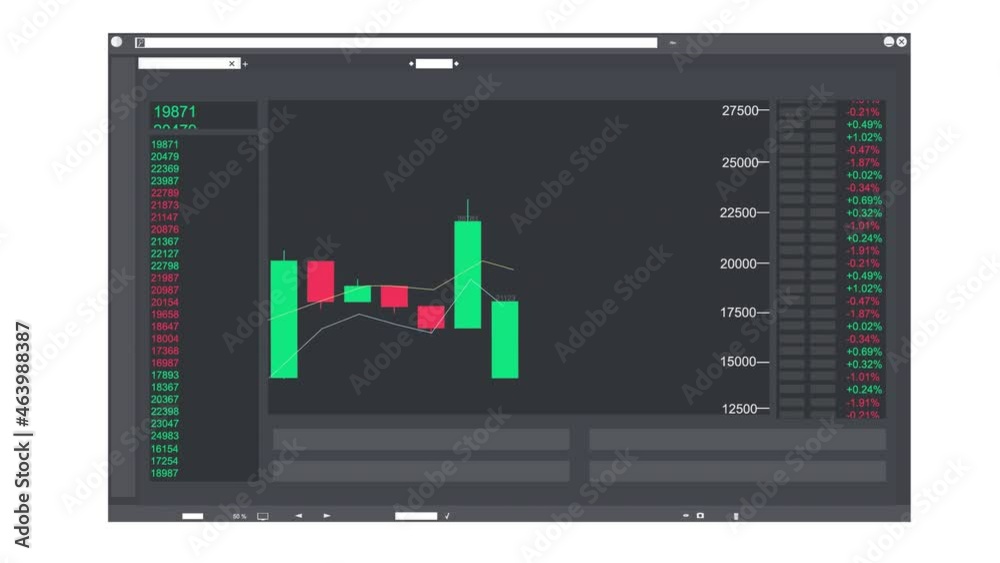 Stock market. Animation of cryptocurrency trading, the alpha channel is enabled. Cartoon Stock market. Animation of cryptocurrency trading, the alpha channel is enabled. Cartoon