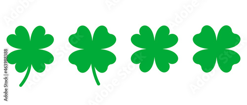 Photo Clover four leaves vector icons set