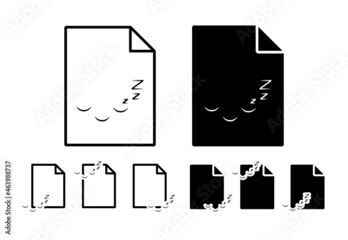 Sleepy vector icon in file set illustration for ui and ux, website or mobile application