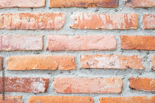 closed shot of an old red brick wall. classic urban background. background for modern photography. no vignetting.