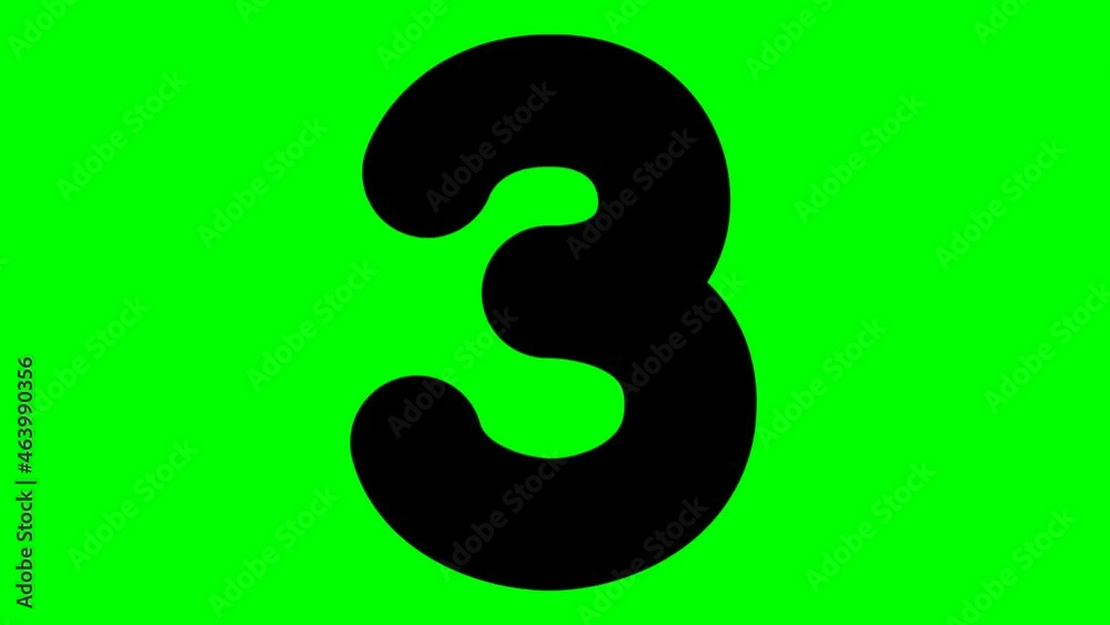 Funny children black numbers. Count from 1 to 10. The numbers appear and disappear in turn. Vector illustration isolated on green background. Funny children black numbers. Count from 1 to 10. The numbers appear and disappear in turn. Vector illustration isolated on green background.
