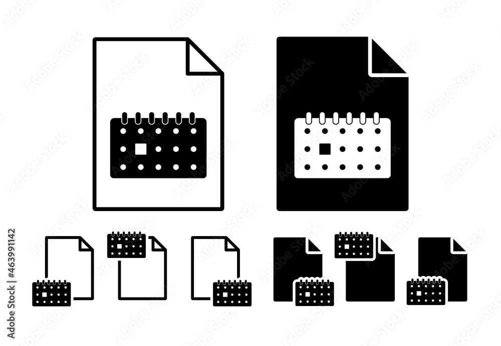 The calendar vector icon in file set illustration for ui and ux, website or mobile application