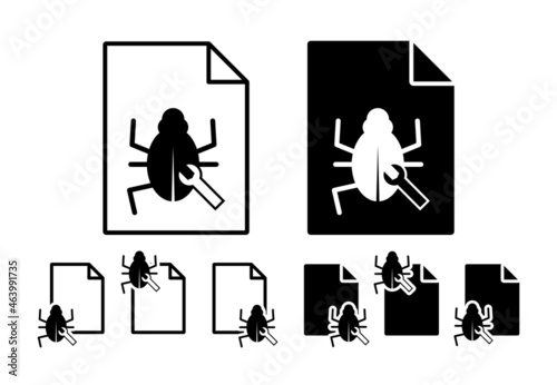 Virus removal vector icon in file set illustration for ui and ux, website or mobile application