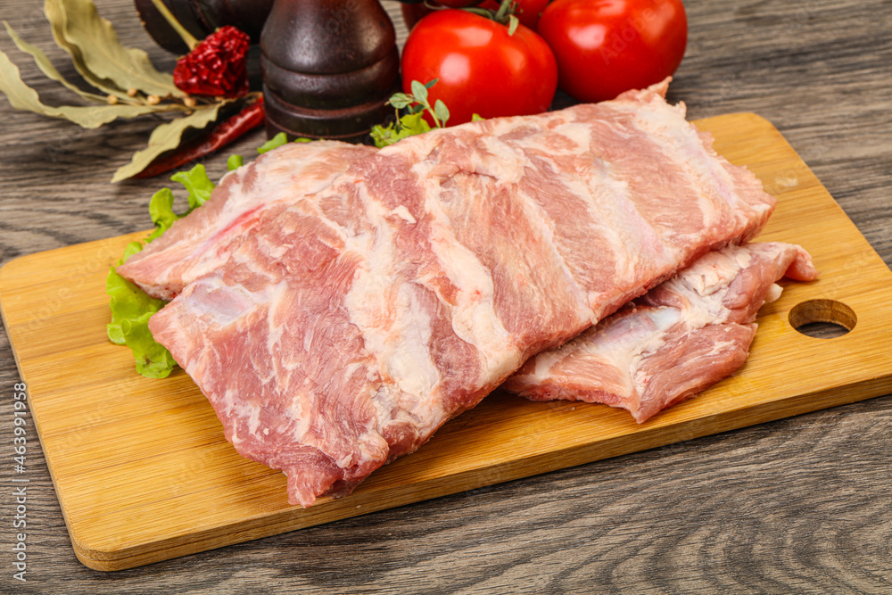 Raw pork ribs for cooking Raw pork ribs for cooking