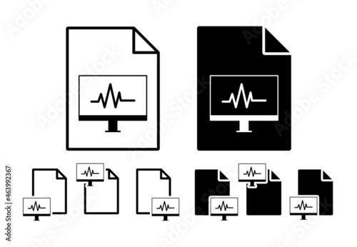 Computer diagnostics vector icon in file set illustration for ui and ux, website or mobile application