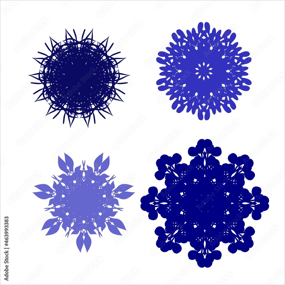 Set of snowflakes. Laser cut pattern for christmas paper cards, design elements, scrapbooking. Vector illustration. Set of snowflakes. Laser cut pattern for christmas paper cards, design elements, scrapbooking. Vector illustration.