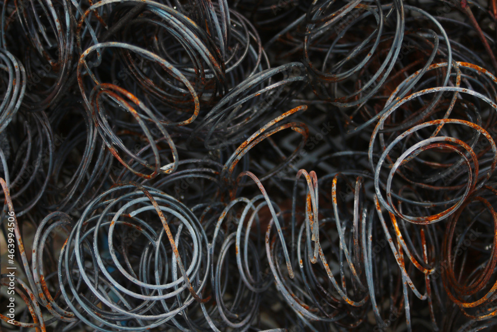 pile of old used metal rusty springs pile of old used metal rusty springs