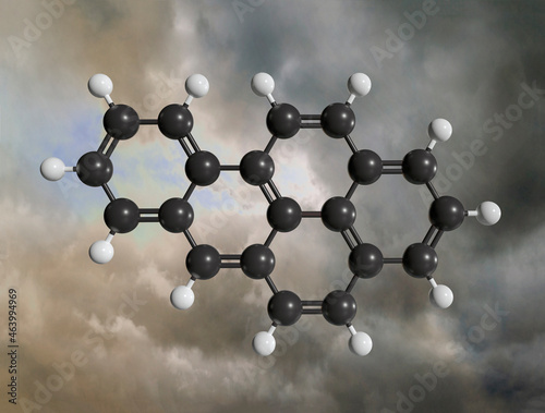Obraz na plátně Benzo(a)pyrene molecule, illustration