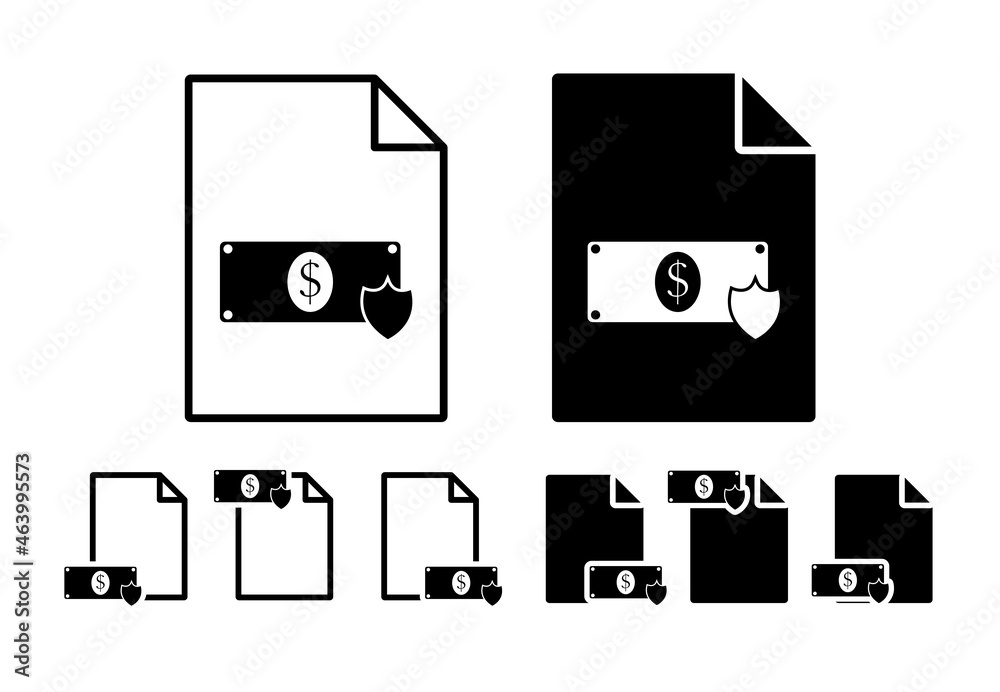Dollar shield vector icon in file set illustration for ui and ux, website or mobile application Dollar shield vector icon in file set illustration for ui and ux, website or mobile application
