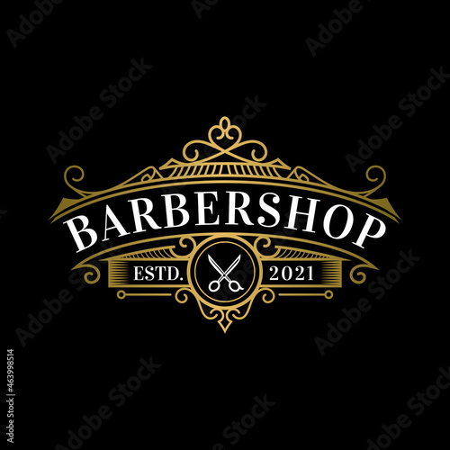 barbershop vintage style logo template