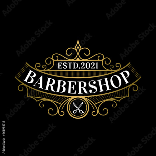 barbershop vintage style logo template