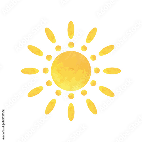 Watercolor vector sun shapes. Rising sun, sunset, dawn illustrations.