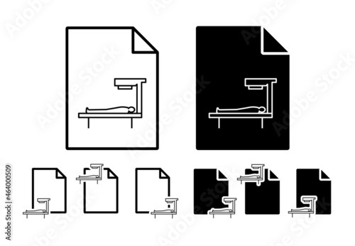 Patient bed, apparatuses vector icon in file set illustration for ui and ux, website or mobile application