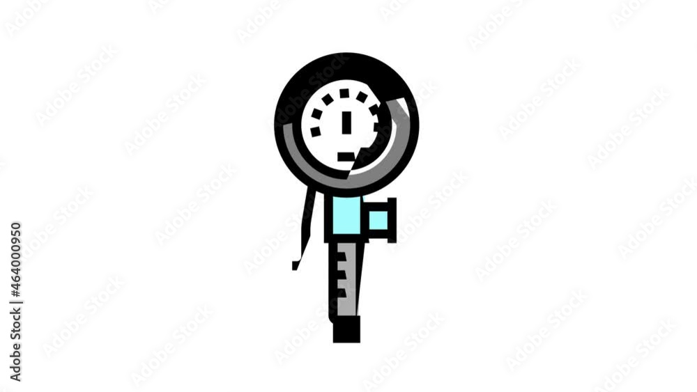 pressure measurement part of air compressor animated color icon ...