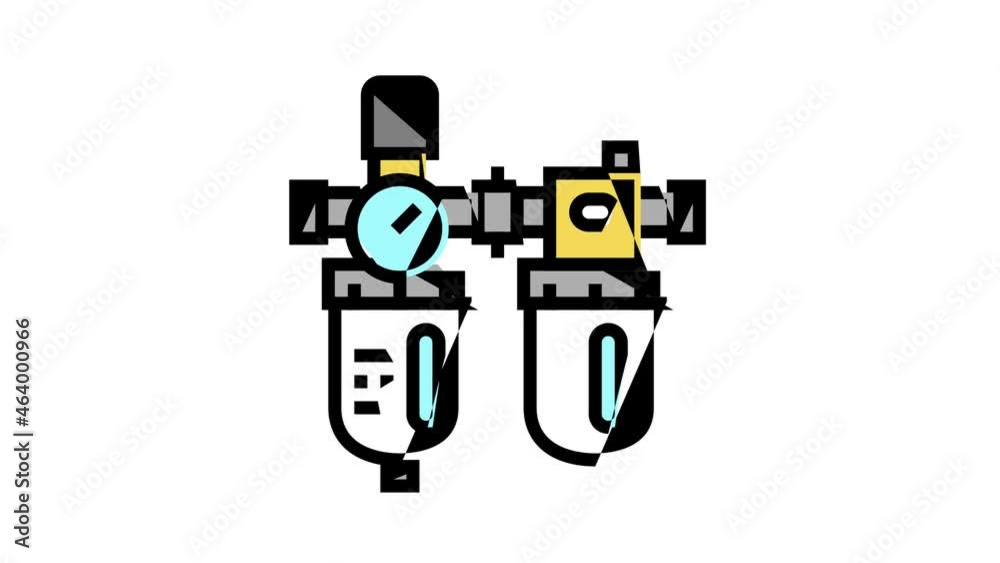 filter of air compressor animated color icon. filter of air compressor ...